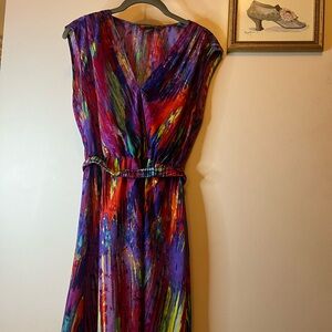 charlie jade Multicolor Maxi Dress in Purple, Red & Blue Accents